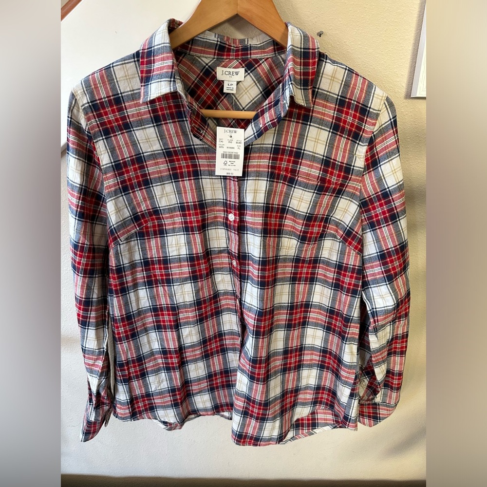 NWT Jcrew Women’s Plaid Long Sleeves in LP